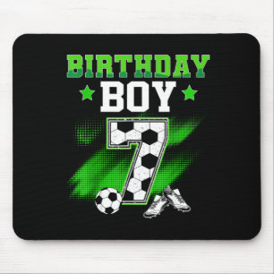 7th Birthday Boy Soccer 7 Year Old Sport 7yr Boys Mouse Mat