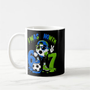 7th Birthday Boy Soccer Ice Cream Drip 7 Year Old Coffee Mug