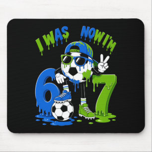 7th Birthday Boy Soccer Ice Cream Drip 7 Year Old Mouse Mat