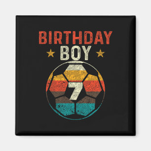 7th Birthday Boy Soccer Lover 7 Years Old Bday Magnet