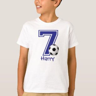 7th Birthday boy soccer personalised T-Shirt