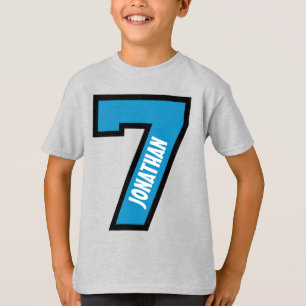 7th Birthday Boy Sports Number Seven Years A04 T-Shirt
