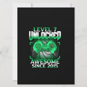 7th Birthday Boy Video Gamer Level 7 Unlocked Card
