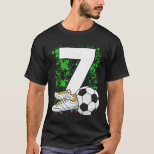 7th Birthday Boys 7 Years Soccer Footll Player Bir T-Shirt