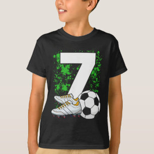 7th Birthday Boys 7 Years Soccer Footll Player Bir T-Shirt