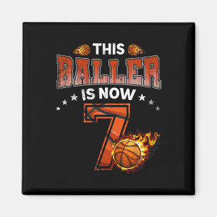 7th Birthday Boys Basketball Player Gifts 7 Years Magnet