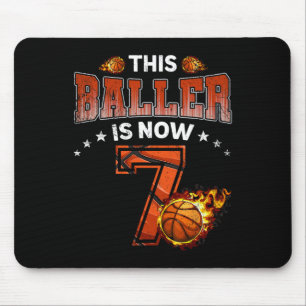 7th Birthday Boys Basketball Player Gifts 7 Years  Mouse Mat