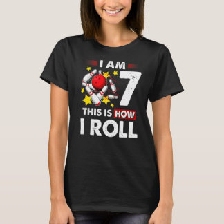 7th Birthday Boys Bowling This Is How I Roll 7 Yea T-Shirt
