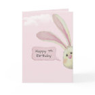 7th Birthday Bunny On Pink