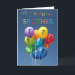 7th Birthday Card coloured balloons Brother<br><div class="desc">Created from an original Studio Porto Sabbia photo! This Coloured Balloons Birthday card is available as an age specific card ages 1 to 12,  in different languages,  for various specific (family) relations and as a Birthday Party Invitation.</div>