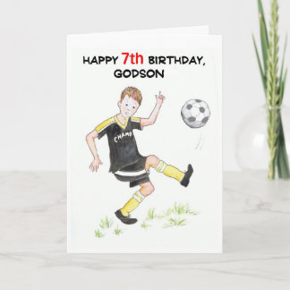7th Birthday Card for a Godson - Footballer