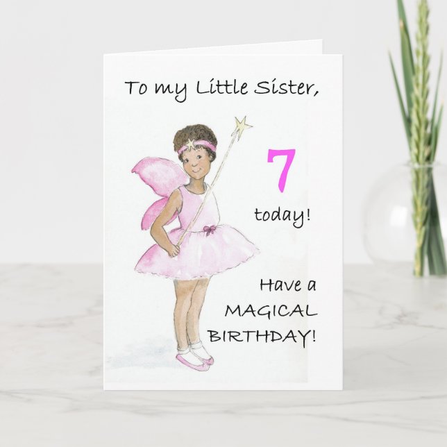7th Birthday Card for a Little Sister (Front)