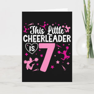 7th Birthday Cheerleading Girl Seven Year Old Chee Card