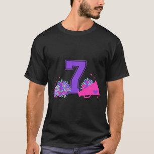 7th Birthday Cheerleading Girl Seven Year Old Chee T-Shirt