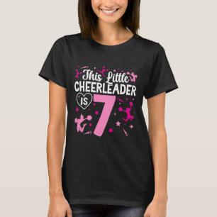 7th Birthday Cheerleading Girl Seven Year Old Chee T-Shirt