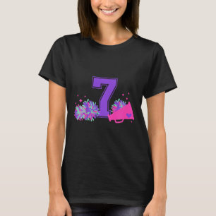 7th Birthday Cheerleading Girl Seven Year Old Chee T-Shirt