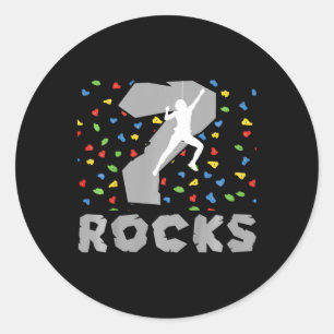 7th Birthday Climbing Seven Year Old Rock Climber Classic Round Sticker