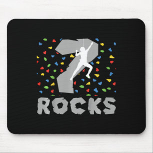 7th Birthday Climbing Seven Year Old Rock Climber Mouse Mat