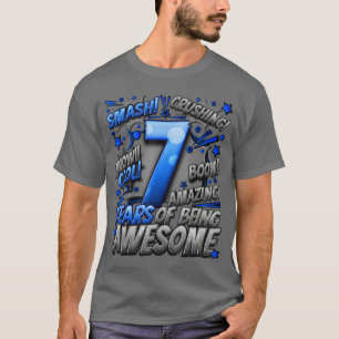 7th Birthday Comic Style Awesome Since 2016 7 Year T-Shirt