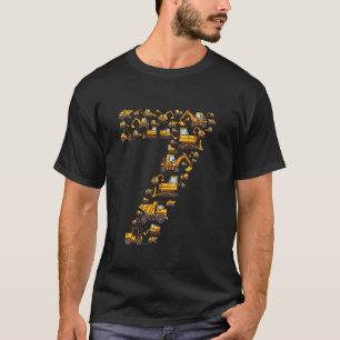 7th Birthday Construction Truck - Excavator Bulldo T-Shirt