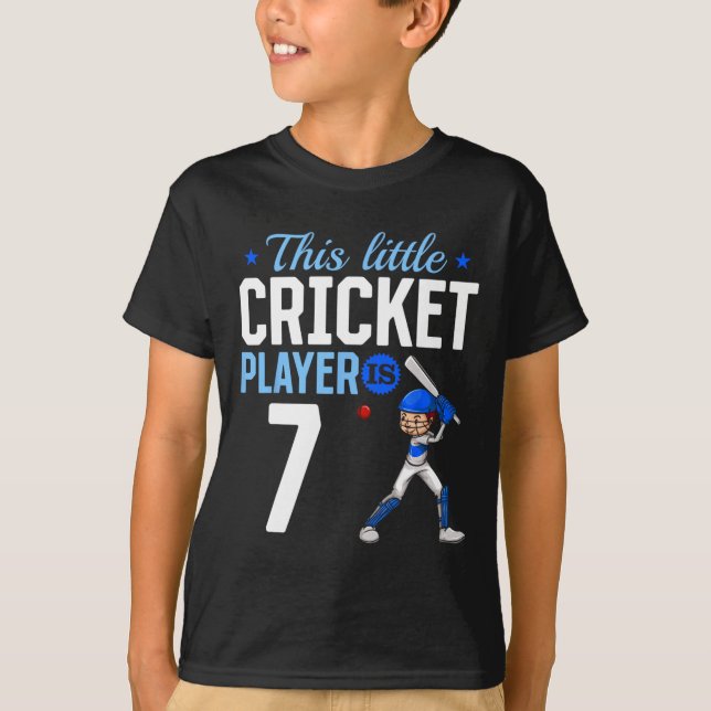 7th Birthday Cricket Player  T-Shirt (Front)