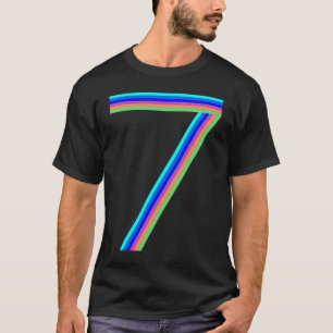 7th Birthday Cute 7 Years Old Rainbow Boy Girl T-Shirt