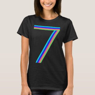 7th Birthday  Cute 7 Years Old Rainbow Boy Girl T-Shirt