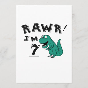 7th Birthday Dinosaur Gift for 7 Year Old Boys Card