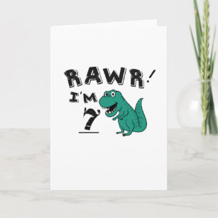 7th Birthday Dinosaur Gift for 7 Year Old Boys Card