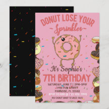 7th Birthday Doughnut Lose Your Sprinkles Girls Pa