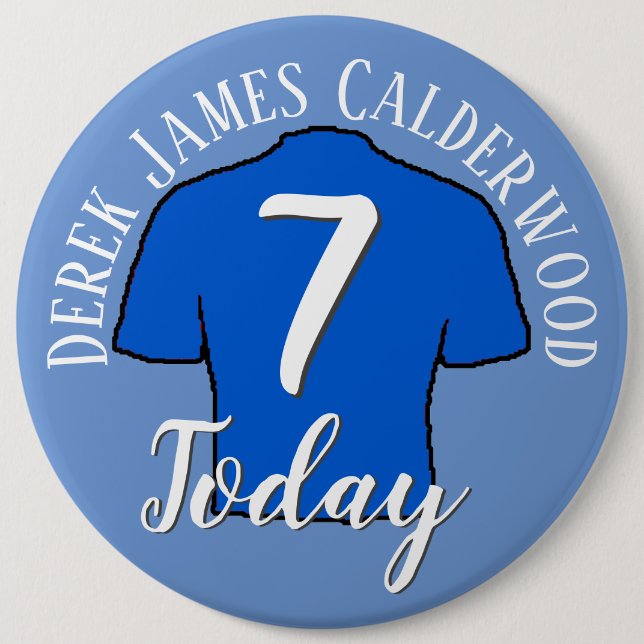 7th Birthday Football Badge to Personalise (Front)