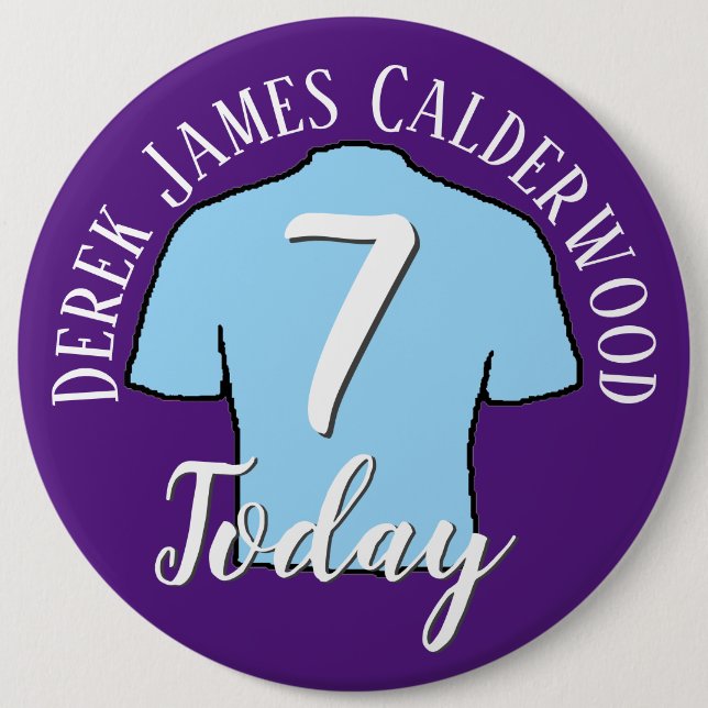 7th Birthday Football Badge to Personalise (Front)