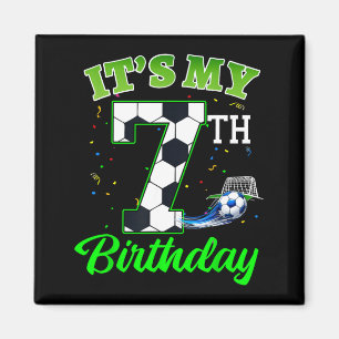 7th Birthday Football Boy Girl Kids Soccer Sports Magnet
