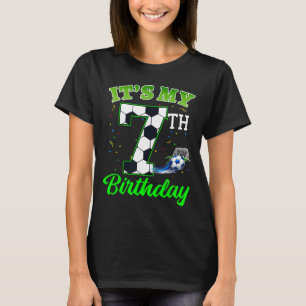 7th Birthday Football Boy Girl Kids Soccer Sports T-Shirt