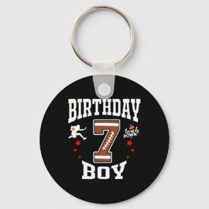 7th Birthday Football Boy Shirt - 7 Years Old Kid Key Ring