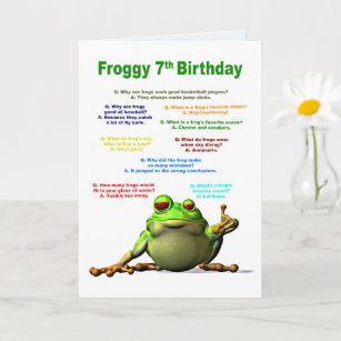 7th Birthday, Frog Jokes Card