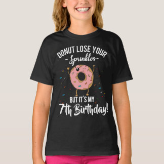 7th Birthday Funny Doughnut Seventh BDay Party T-Shirt