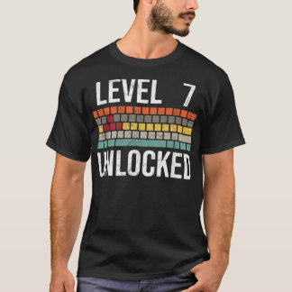 7th Birthday Gamer Birthday for Boys, Kids Level 7 T-Shirt