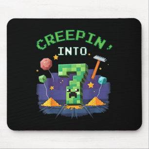 7th Birthday Gamer Pixel Creepin Into 7 Video Game Mouse Mat
