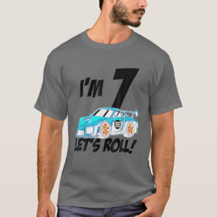 7Th Birthday Gift Boy Kid Race Car Driver 7 Years T-Shirt