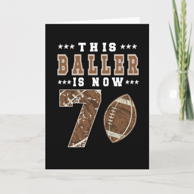7th Birthday Gift Football Player 7 Year Old Boy Card (Front)