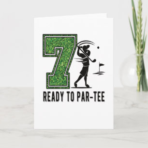 7th Birthday Gift Golf Player 7 Year Old Boy Card