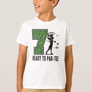 7th Birthday Gift Golf Player 7 Year Old Boy T-Shirt