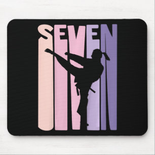 7th Birthday Gift Karate Retro Taekwondo Martial A Mouse Mat