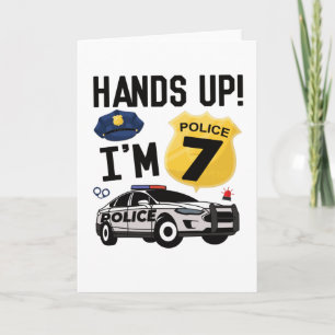 7th Birthday Gift Police Officer 7 Year Old Boy Card