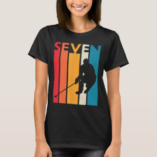 7th Birthday Gift Seven Vintage Hockey Birthday 7 T-Shirt