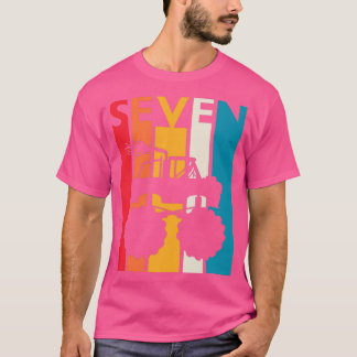 7th Birthday Gift Seven Vintage Monster Truck 7 Ye T-Shirt