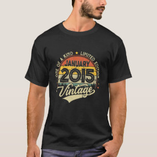 7Th Birthday Gifts 7 Yrs Old Retro Born In January T-Shirt