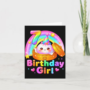 7th birthday girl dumpling kawaii pastel anime 7 card