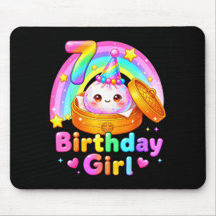 7th birthday girl dumpling kawaii pastel anime 7 mouse mat